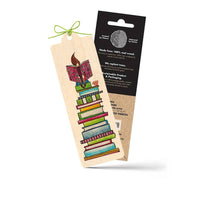 Lesezeichen aus Holz - Bücherwurm