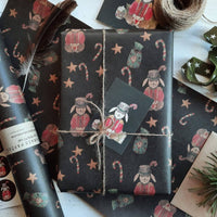 3 - teiliges Geschenkpapier aus Kraftpapier „Christmas Bunny“ - The Baltic Shop