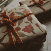 3 - teiliges Set aus Kraftpapier mit Tulpenmotiv - The Baltic Shop