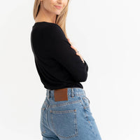 Top 'ELBA' | weicher Bambusstoff in schwarz