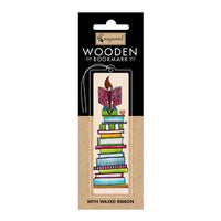 Lesezeichen aus Holz - Bücherwurm