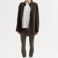Oversized Hemd aus 100 % Baumwolle – Schokoladenbraun