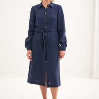 Leinenkleid mit lange Ärmel "Una" AW26