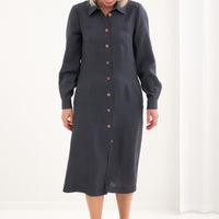 Leinenkleid mit lange Ärmel "Una" AW26