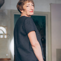 Leinentop mit V-Ausschnitt "Sabine"