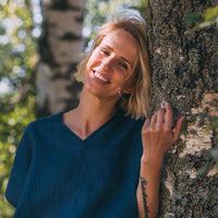 Leinen Top mit V-Ausschnitt "Lilly"