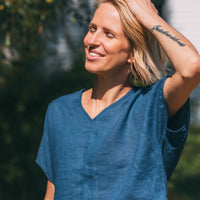 Leinen Top mit V-Ausschnitt "Lilly"