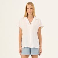 Ärmellose Bluse aus Leinen in weiß "Melody" - The Baltic Shop