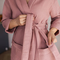 Bademantel mit Waffelmuster aus Baumwolle - The Baltic Shop