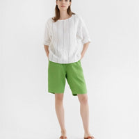 Bilberry Top in weiß - graue Streifen - The Baltic Shop