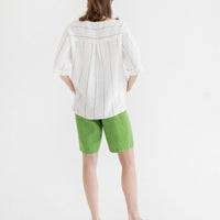 Bilberry Top in weiß - graue Streifen - The Baltic Shop