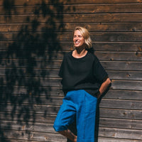 Blaue Shorts aus Leinen mit Seitentasche - The Baltic Shop