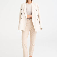 Blazer „SAN FRANCISCO“ - weiches, elfenbeinfarbenes Baumwoll - Leinen - The Baltic Shop