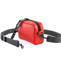 Everyday Kameratasche in Rot mit schwarzen Riemen