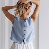Crop Top aus Leinen "Julia" - The Baltic Shop