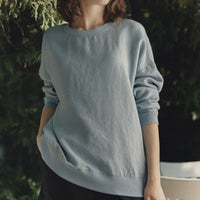 Dahlia Pullover aus Leinen in Himmelblau - The Baltic Shop