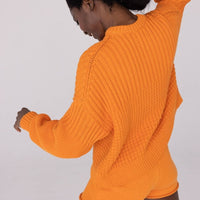 Delčia Pullover: 100% Baumwolle Pullover in Orange - The Baltic Shop
