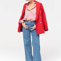 Entspanntes Hahnentritt - Hemd in Altrosa - The Baltic Shop