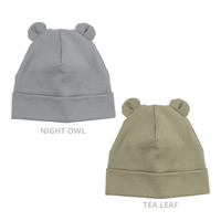 Haube mit Teddy Ohren aus Bio Baumwolle in 2 Farben - The Baltic Shop