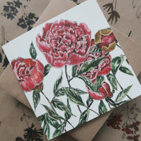 Hellrosa Blumen - Karte, gefaltete Karte - The Baltic Shop