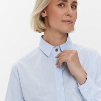 Hemd 'CAPRI' | gestreifte Baumwolle mit Mikroflocken - Detail - The Baltic Shop