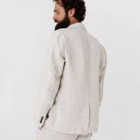Herrenblazer aus schwerem Leinen in Naturmelange - The Baltic Shop