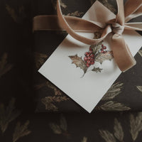 Kleine flache Karte mit winterlichem Blumenmuster - The Baltic Shop