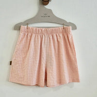 Kurze Shorts in gelb - rosa Karomuster - The Baltic Shop