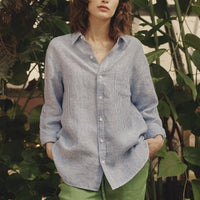 Larch Shirt in Blau - gestreift - The Baltic Shop