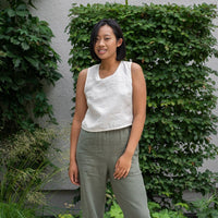 Leinen Cross - Back Crop Top in viele Farben - The Baltic Shop