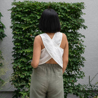 Leinen Cross - Back Crop Top in viele Farben - The Baltic Shop