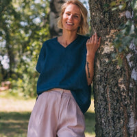 Leinen Top mit V - Ausschnitt "Lilly" - The Baltic Shop