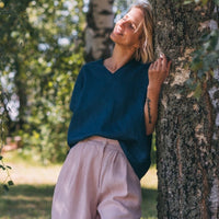 Leinen Top mit V - Ausschnitt "Lilly" - The Baltic Shop