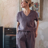 Leinen Top mit V - Ausschnitt "Lilly" - The Baltic Shop