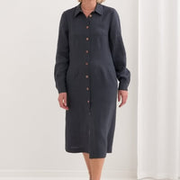 Leinenkleid mit lange Ärmel "Una" AW26 - The Baltic Shop