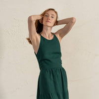 Leinenkleid mit Trägern Soleil - Cocktailkleid mit offenem Rücken - The Baltic Shop