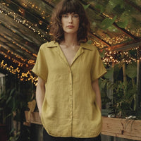 Leinenshirt Melody in Currygelb - The Baltic Shop