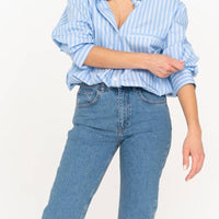 Oversize Hemd aus Baumwolle in Blau - 'PORTO' - The Baltic Shop