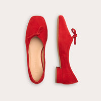 Pina Heels, rotes Veloursleder - The Baltic Shop