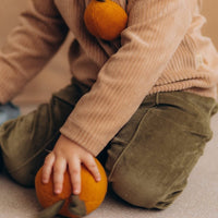 Pullover aus Kordvelour mit Orange - The Baltic Shop