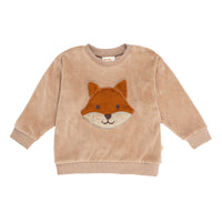 Fuchs-Pullover aus Bio-Baumwollvelours
