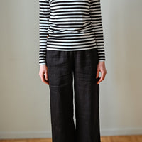 Schwarze elegante Leinenhose - The Baltic Shop