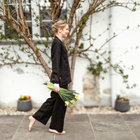 Schwarze elegante Leinenhose - The Baltic Shop