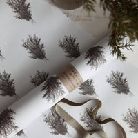 Set mit 3 Stück weißem Geschenkpapier - Fichtenzweigen. - The Baltic Shop