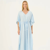 Sol Kleid in baby blau – Luftige Eleganz aus Leinen - The Baltic Shop