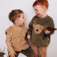 Velour Pullover mit Teddy aus Bio Baumwolle in 2 Farben - The Baltic Shop
