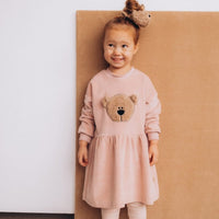Velourskleid aus Bio Baumwolle mit Bär - The Baltic Shop