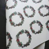 Weihnachtskranz, weißes Geschenkpapier, 3 - teiliges Set - The Baltic Shop