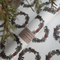 Weihnachtskranz, weißes Geschenkpapier, 3 - teiliges Set - The Baltic Shop