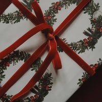 Weihnachtskranz, weißes Geschenkpapier, 3 - teiliges Set - The Baltic Shop